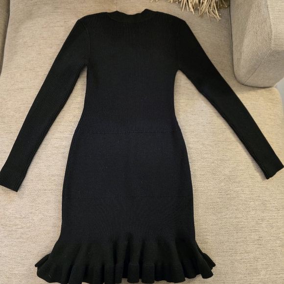 See By Chloé Mini Ribbed Sweater Dress in Deep Forest Green Sz Medium - Picture 8 of 11